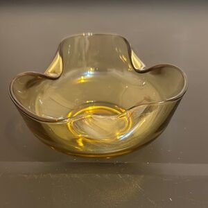 Elegant Amber Glass Bowl
